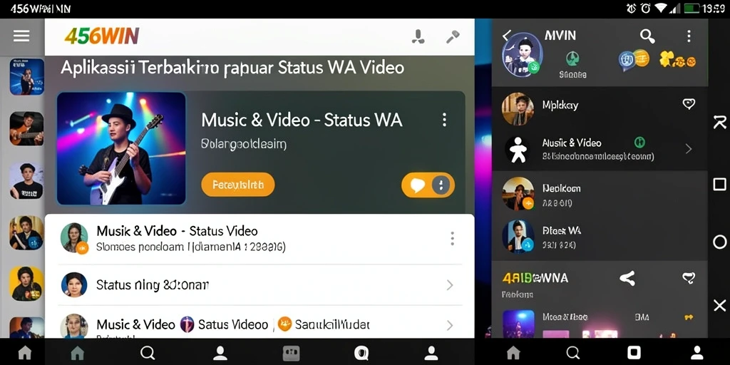 Antarmuka pengguna <strong>456WIN</strong> untuk mengunggah Status WA Video yang menarik.