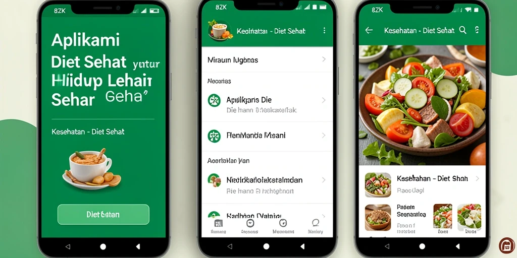 Tampilan antarmuka 8ZK yang menarik dan informatif untuk Diet Sehat.