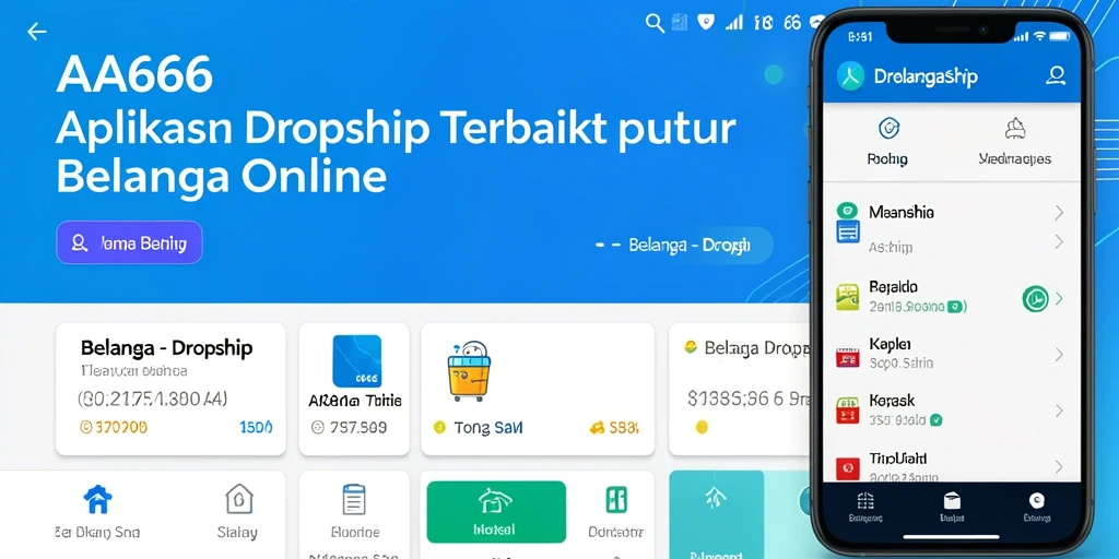 Tampilan antarmuka AA666 yang menarik dan mudah digunakan untuk belanja Dropship.