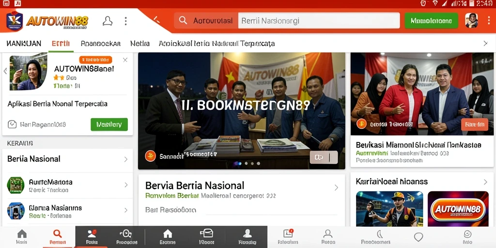 Tampilan antarmuka utama aplikasi Berita Nasional AUTOWIN88 yang menarik.
