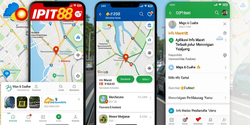 Tampilan antarmuka aplikasi CIPIT88 menampilkan peta kemacetan yang jelas dan informatif.