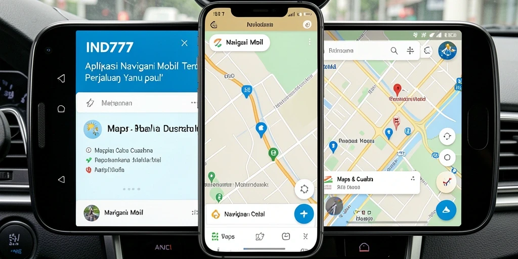 Tampilan antarmuka <strong>IND777</strong> yang user-friendly saat melakukan navigasi mobil.