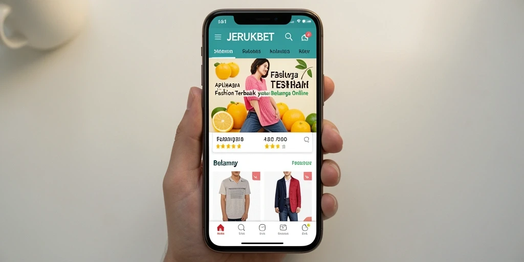 Tampilan antarmuka JERUKBET yang menarik dan fungsional untuk belanja Fashion.