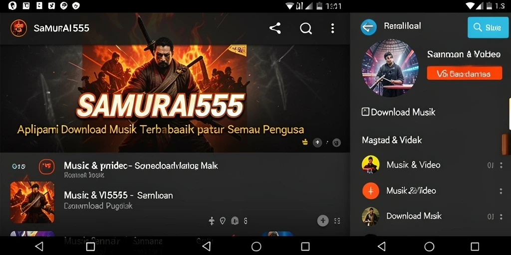 Antarmuka sederhana SAMURAI555 untuk Download Musik dengan banyak fitur.