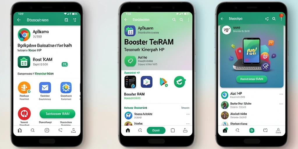 Tampilan aplikasi V89 yang sederhana dan fungsional untuk Booster RAM.